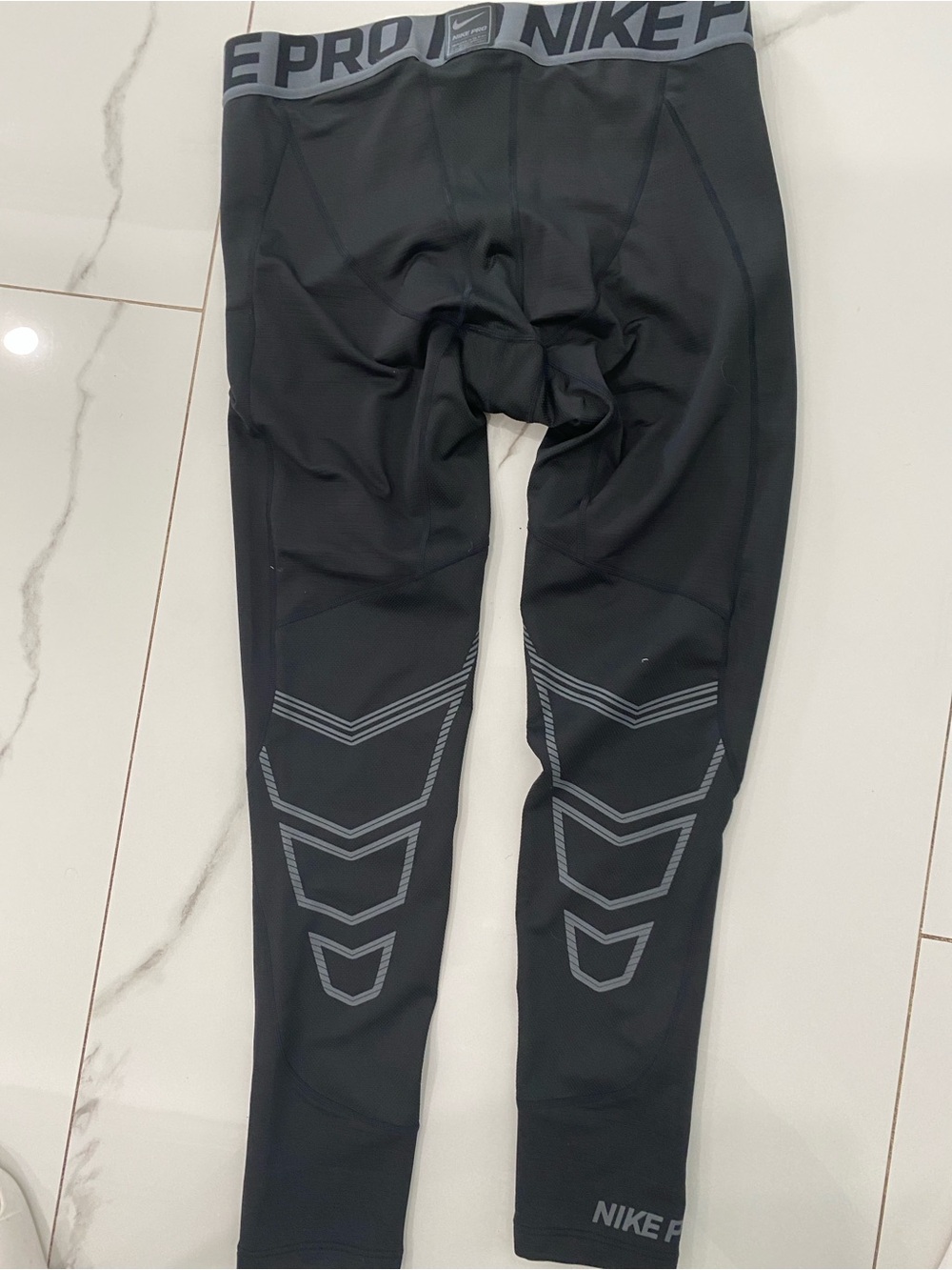 Nike Black Pro Compression Joggers with Gray Reflective Accents